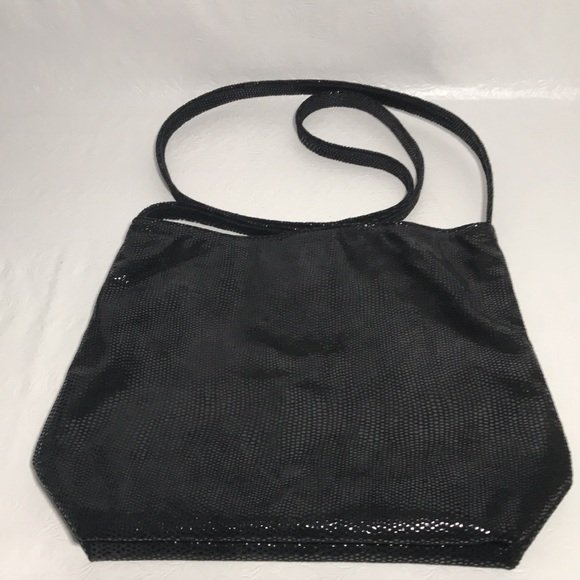 Kelli Diane Designs Black Metallic Suede Leather Crossbody Purse Bag - Picture 5 of 11